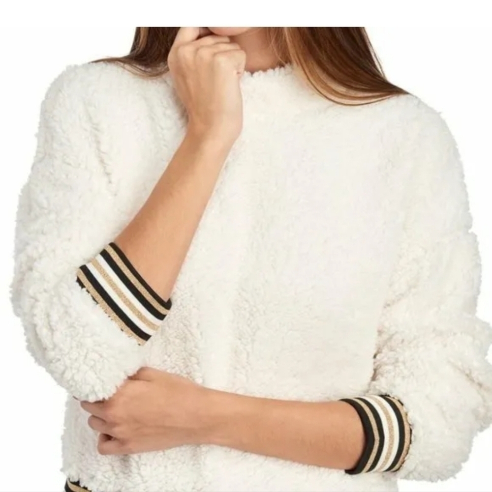 Nanette Lepore Faux Fur Teddy Bear Sweater size medium